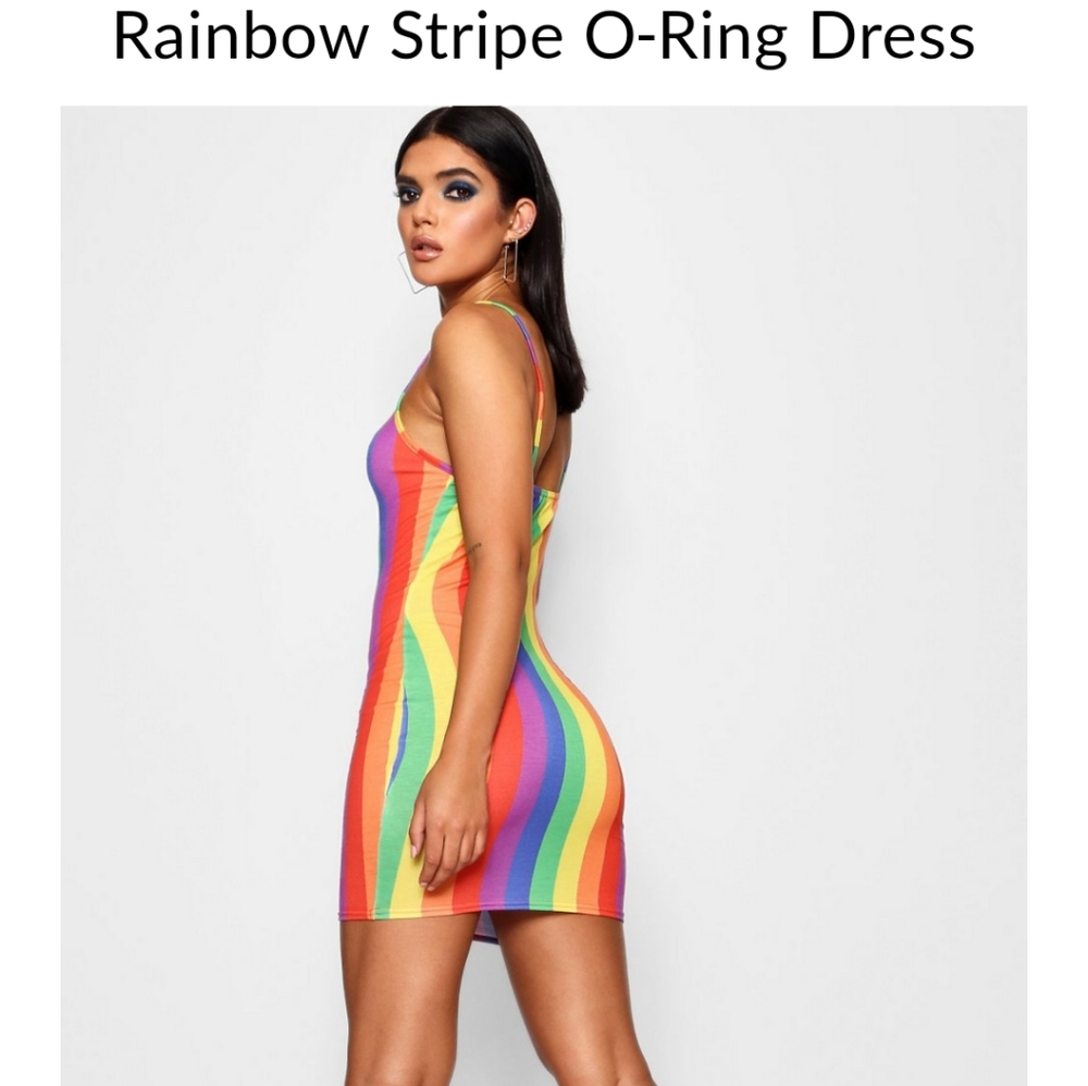 Boohoo Lucy Rainbow Stripe O - Ring